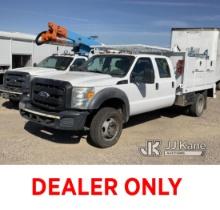 2011 Ford F550 4x4 Crew-Cab Pickup Truck Not Running, Cranks Does Not Start, Hood Damaged