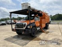 (Conway, AR) Altec LRV60E70, Over-Center Elevator Bucket mounted behind cab on 2013 Ford F750 Chippe