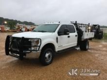 2019 Ford F350 4x4 Crew-Cab Flatbed/Service Truck Runs & Moves) (10ft flat bed w/tool boxes & ladder