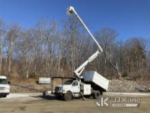 (Shrewsbury, MA) Altec LR756, Over-Center Bucket Truck mounted behind cab on 2013 Ford F750 Chipper