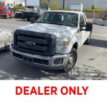 2014 Ford F250 Pickup Truck Runs & Moves, Paint Damage, Body Damage On Passenger Mirror, Check Engin