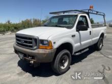 (Salt Lake City, UT) 1999 Ford F250 4x4 Pickup Truck Runs & Moves) (Airbag Light On, Body Damage