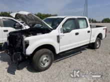2022 Ford F250 4x4 Crew-Cab Pickup Truck Not Running, Condition Unknown) (Wrecked, Airbags Deployed,