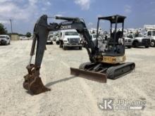 2014 John Deere 35G Mini Hydraulic Excavator Runs, Moves & Operates) (Must Hold Down Left Arm To Eng