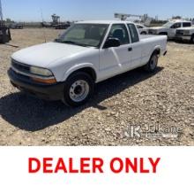 2003 Chevrolet S10 Extended-Cab Pickup Truck Runs & Moves, Will Not Stay Running If At Idle