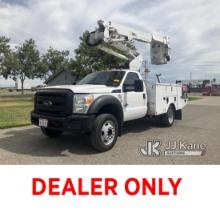 Altec AT37G, Articulating & Telescopic Bucket Truck mounted behind cab on 2013 Ford F550 Utility Tru