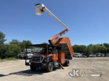 Altec LR756, Bucket Truck mounted behind cab on 2015 Ford F750 Chipper Dump Truck Runs, Moves & Uppe