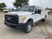 2011 Ford F250 4x4 Extended-Cab Service Truck Runs & Moves) (Hail Damage On Hood, Some Popping Noise
