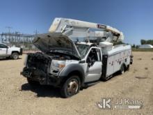 HiRanger HR40-M, Material Handling Bucket mounted behind cab on 2012 Ford F550 4x4 Service Truck Wre