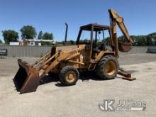 1999 Case 480E Tractor Loader Backhoe Runs, Moves, Operates, Will Not Stay Running, Broken Front Win