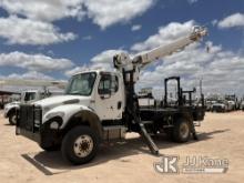 (Andrews, TX) Altec DM45-TR, Digger Derrick mounted behind cab on 2009 Freightliner M2 106 4x4 Flatb