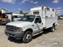2003 Ford F550 Enclosed Service Truck Runs & Moves, Body & Rust Damage, No Brakes, Must Tow