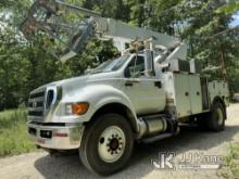 Altec AP45A, Non-Insulated Cable Placing Bucket Truck center mounted on 2015 Ford F750 Utility Truck