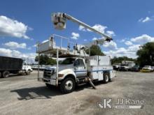 Altec LRV-55, Over-Center Bucket Truck mounted behind cab on 2008 Ford F750 Utility Truck Runs, Move