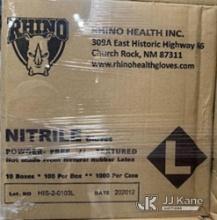 (Las Vegas, NV) (05) Pallets Rhino Nitrile Exam Gloves PF Size Large. Approx. 96 Cases Per Pallet Co