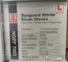(Las Vegas, NV) ((04) Pallets Synguard Nitrile Exam Gloves PF Size Large. Approx. 90 Cases Per Palle