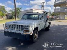 1991 Dodge Ram D350 4x4 Tow Truck Runs and Moves) (Tow Boom  Operational