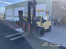(Gypsum, CO) Hyster H120XM Solid Tired Forklift Runs, Moves & Operates) ( will sell with unit, conte