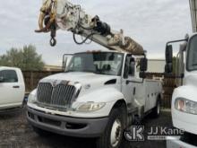 Altec DM47B-TR, Digger Derrick rear mounted on 2018 International 4300 DuraStar Utility Truck Runs, 