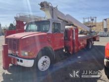 Elliott ECG-4-85H, Sign Crane Platform Lift mounted behind cab on 2000 International 4700 Flatbed Tr