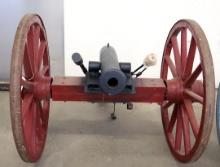 40" Wooden Wheeled Cannon W/ 36" Cannon Complete