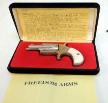 Freedom Arms 5 shot 22 cal. Derringer 1" bbl SS w/ box, sn: A24343