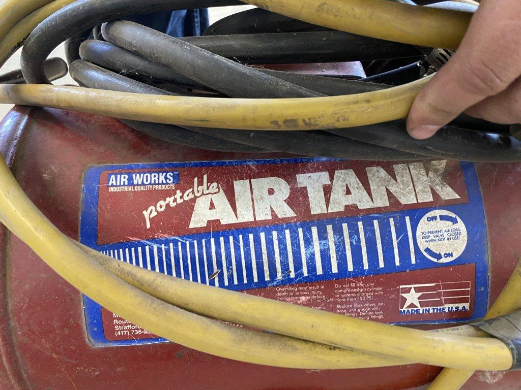 AIR TANK WITH AIR HOSE AND JUMPER CABLES