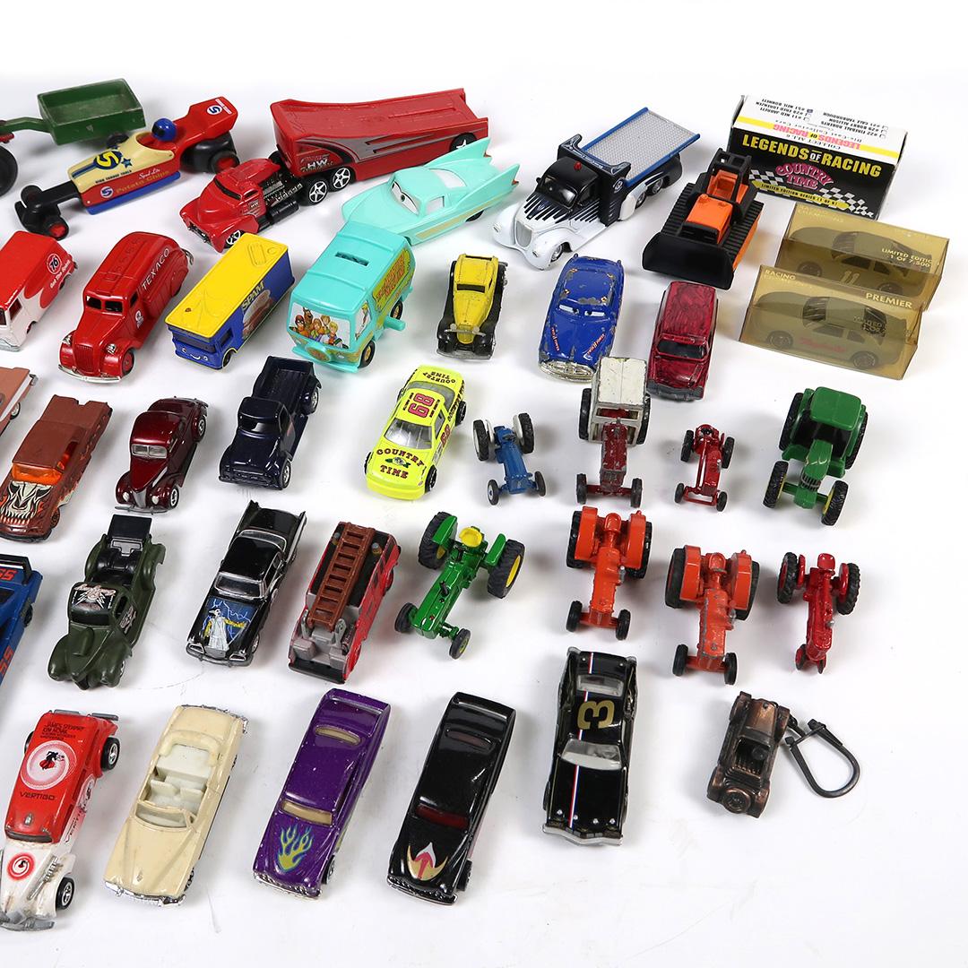 Various Toy Cars (57), Trucks, Tractors & Truck/Trailers, 5" L.