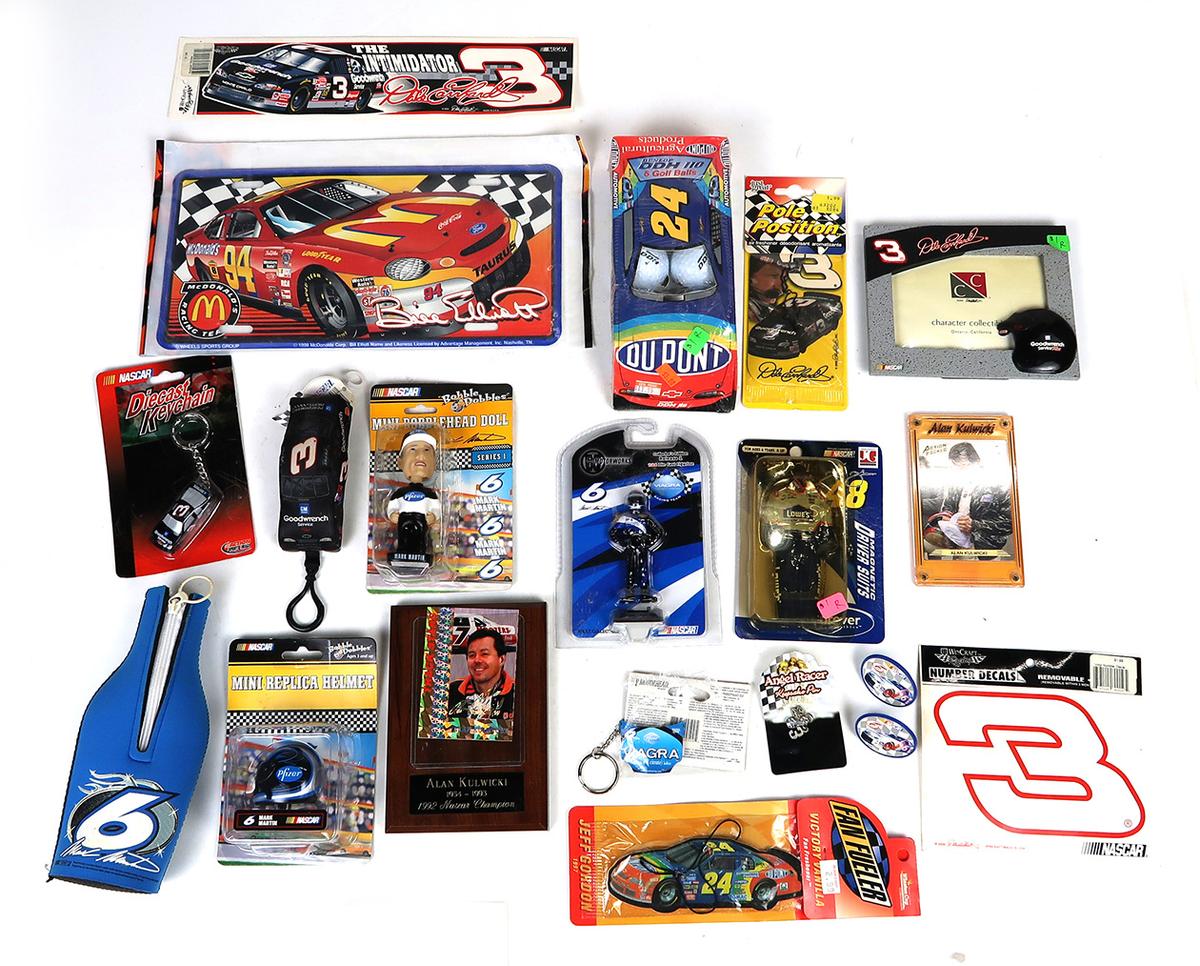 Nascar products (20), Golf Balls, Bobblehead, stickers, key chain & more, A