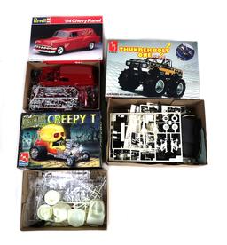 Toy Scale Models (3), Revell, 1957 Chevy Panel, Ertl, Monster Rods Glow in