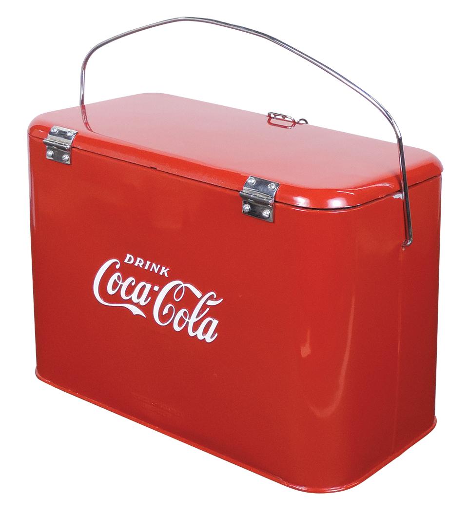 Coca-Cola Airline Cooler, Progress Refrigeration Co., stamped metal embosse