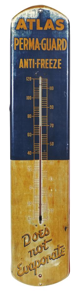 Petroliana Atlas Thermometer, Perma-Guard Anti-Freeze, diecut steel, Good+