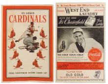 Baseball Score Cards (2), 1941 St. Louis Browns for July 10 night game w/Br