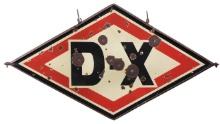 Petroliana D-X Gasoline Sign, mfgd by Burdick-Tulsa, diamond shape DSP on s