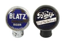 Breweriana Tap Handles (2), Blatz Old Heidelberg beer, Bakelite w/porcelain