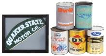 Petroliana Motor Oils (6), five qt cans incl BSA, D-X & others together w/v