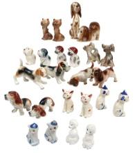 Salt & Pepper Shakers (12 Sets) Dog/cat, Unmarked/made In Japan, Ceramic, G