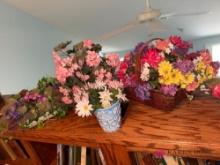 upstairs lot of four artificial flowers