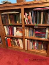 upstairs, two shelves of books