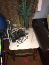 Marble top end table/3- planters