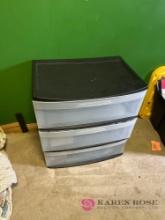 three drawer plastic storage container B4 closet