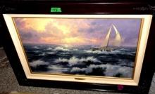 Framed Thomas Kinkade canvas perseverance Life values collection 1 with certificate of authenticity