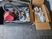 PVC ,drywall miscellaneous tools,and small vac in tubs