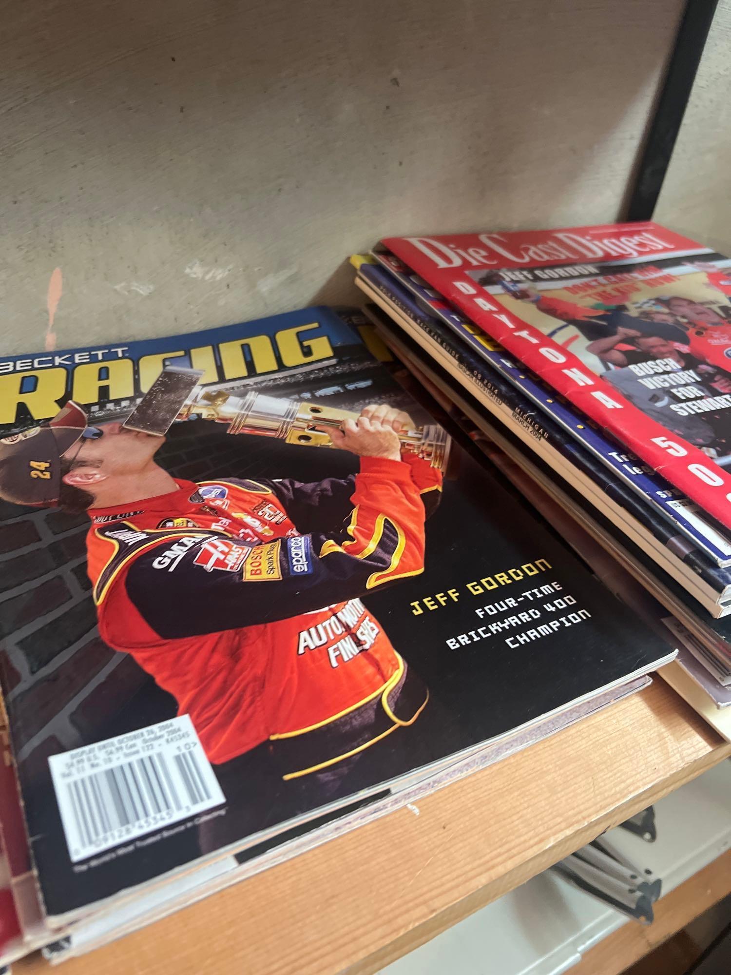 NASCAR books, magazines, and miscellaneous and basement