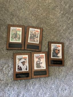 5- mounted baseball cards Chicago bears Kevin Butler-Dave Duerson-Wilber Marshall- Willie Gault-Oris