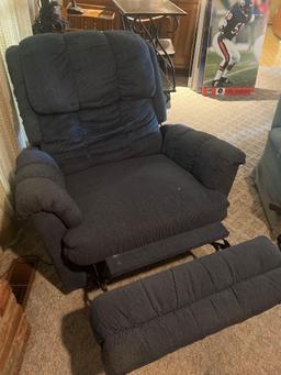 dark blue recliner chair