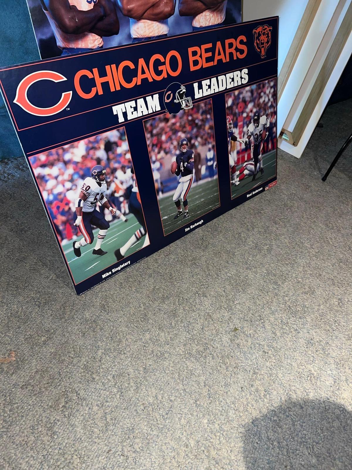 Chicago Bears Team Leaders Mike Singletary Jim Harbaugh Neal Anderson poster