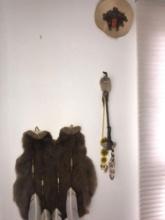 upstairs- Indian feathers- fur piece-beads