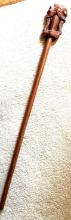 wooden carved cane 3ft long