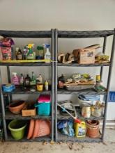 2 shelf units with contents.